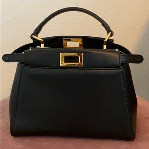 Fendi mini peekaboo in nappa leather